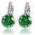 Platinum plated with green round crystal cute earrings 
